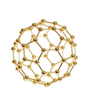 Fullereno fabricado en metal dorado