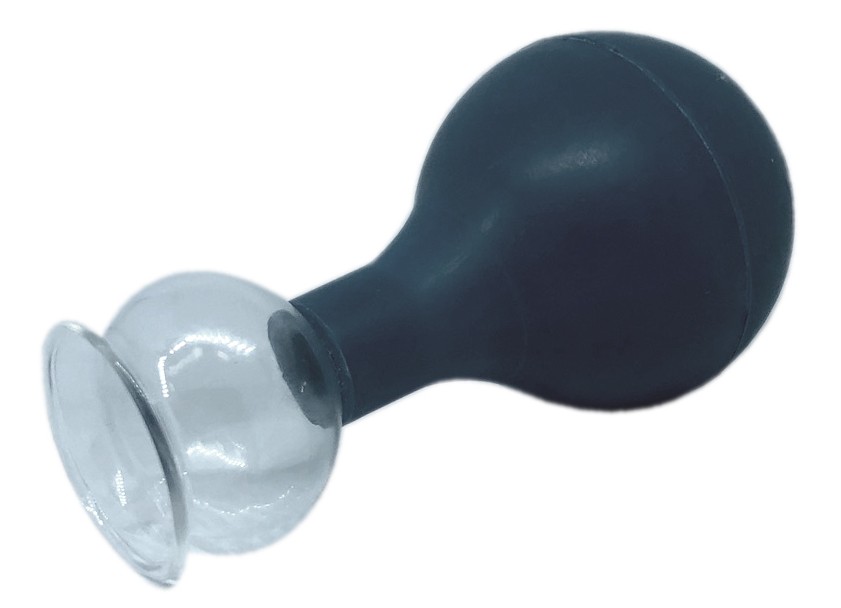 Ventosa de pera con Campana de Cristal D.: 2.5 cms