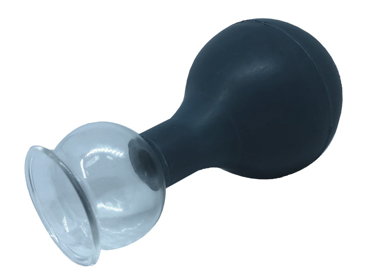 Ventosa de pera con campana de Cristal de 4 cm.